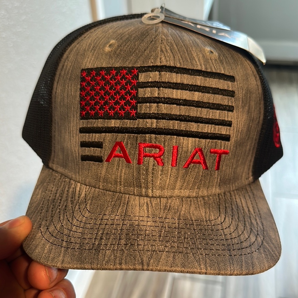 Ariat Gray and Black Cap with Red Logo